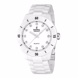 Montre femme bracelet acier - Festina - Montre femme Festina céramique blanche