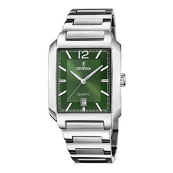 Montre homme - Festina - On the Square - Cadran rectangulaire - Acier inoxydable - Vert