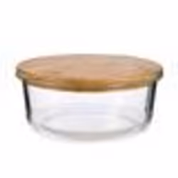 BOÎTE À LUNCH EN BOROSILICATE HERMÉTIQUE COUVERCLE EN BAMBOU. 950ML.