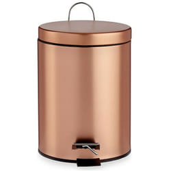 Corbeille à pédale métal cuivre plastique 5 l (20,5 x 27,5 x 26,5 cm)