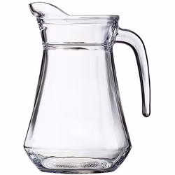 Pichet en verre avec anse d'une capacité de 1L.