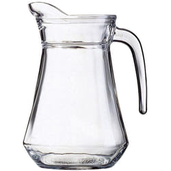 Pichet en verre avec anse d'une capacité de 1L.