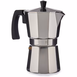 DAM CAFETIÈRE ALUMINIUM 3 TASSES AVEC POIGNÉE 9x15x15,5 Cm. Couleur argent