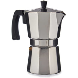 DAM CAFETIÈRE  ALUMINIUM 3 TASSES AVEC POIGNÉE 9x15x15,5 Cm. Couleur argent