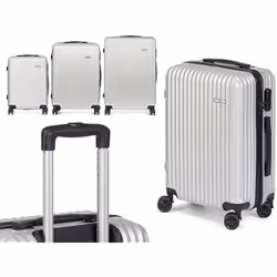 Lot de 3 valises trolley en ABS, légères et résistantes. Conception de ruban.