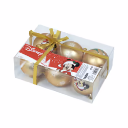 Arditex WD13423, Boules de décoration de noël, Polyéthylène, Or, Multicolore, 6 pièce(s), Boîte, Chine