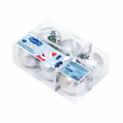Arditex PP14018, Boules de décoration de noël, Polyéthylène, Multicolore, Argent, 6 pièce(s), Boîte, Chine