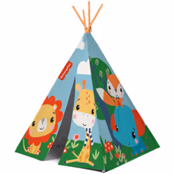 Tente de jeu tipi MATTEL-Fisher-Price Licence : MATTEL Fisher-Price Personnages : Fisher-Price, Éléphant, tigre, ours, grenou ...