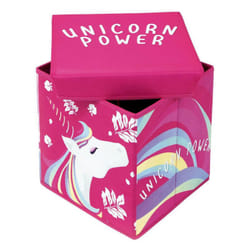 Tabouret de rangement cube licorne - Unicorn Power