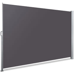 Paravent extérieur rétractable 160x300cm avec housse de protection - Noir anthracite - Store latéral vertical brise-vue - Vounot