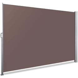 VOUNOT® Paravent extérieur rétractable 140x300cm avec housse de protection - Marron - Store latéral vertical brise-vue