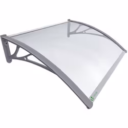 VOUNOT® Marquise auvent de porte dentrée - 100 x 80 cm - Polycarbonate transparent - Anti-UV