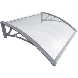 VOUNOT® Marquise auvent de porte dentrée - 100 x 80 cm - Polycarbonate transparent - Anti-UV