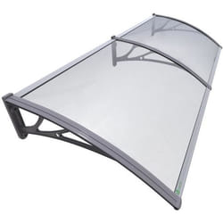 VOUNOT® Marquise auvent de porte dentrée - 200 x 80 cm - Polycarbonate transparent - Anti-UV
