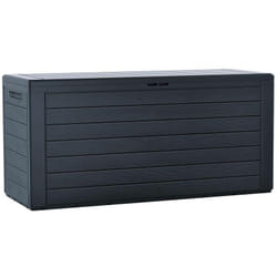 VOUNOT® Coffre de Jardin avec Poignées 280L - Malle de Rangement Extérieur en PP - 116x44x55cm - Style Bois Anthracite