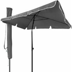 Parasol inclinable rectangulaire 2x1.25m gris avec housse de protection - hauteur et angles ajustables - Vounot
