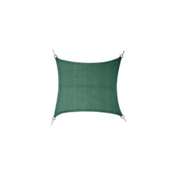 Faura - Voile d'ombrage carrée 5x5m avec corde en polyéthylène avec anneaux en acier inoxydable de couleur verte.