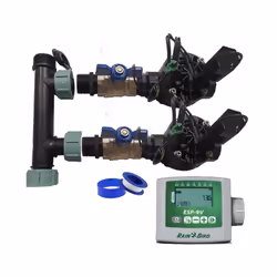 Système d'irrigation automatique pour jardin 2 zones avec programmateur ESP 9V et électrovannes Rain Bird HV 1 9v Kit d'insta ...