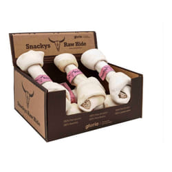 Gloria Snack pour chiens Snackys Rawhide 20-23 cm Nœud 6 Unités