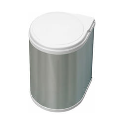3M - Emuca 8035865 Bac de recyclage à fixer sur porte de meuble, 1 bac amovible 13 litres, Plastique et Acier inoxydable