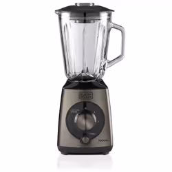 Black & Decker BXJB1000E, Mixeur de cuisine, 1,5 L, Fonction d'impulsion, Pileur de glace, 1000 W, Noir, Transparent