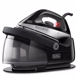 Black & Decker BXSS2200E, Fer à repasser à sec ou à vapeur, 120 g/min, Noir, 120 g/min, 1,5 L, Amovible