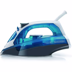 Black &amp; Decker BXIR2200E, Fer à vapeur, Semelle en acier inoxydable, 120 g/min, Noir, Bleu, Blanc, 30 g/min, 0,28 L