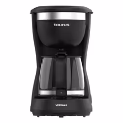 Taurus VERONA 6, Machine à café filtre, 0,6 L, Café moulu, 600 W, Noir, Acier inoxydable