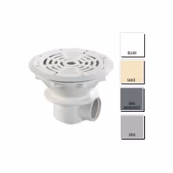 Description générale Bonde de fond Ø 210 mm pour piscine avec grille ABS de couleur gris, modèle Parker. Conçue pour un usage ...