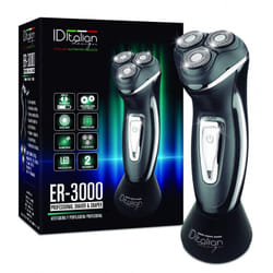 PostQuam IDESH312A rasoir pour homme Rasoir rotatif Tondeuse Noir, Bleu, Chrome