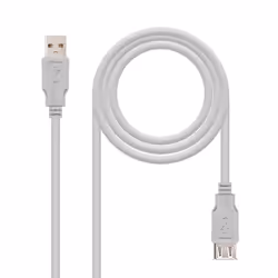 Nanocable 10.01.0203, 1,8 m, USB A, USB A, USB 2.0, Mâle/Femelle, Beige