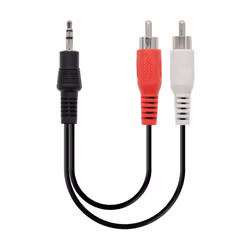 Nanocable 10.24.0301, 3,5mm, Mâle, 2 x RCA, Mâle, 1,5 m, Noir