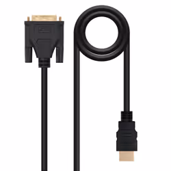 Nanocable 10.15.0502, 1,8 m, DVI, HDMI, Mâle, Mâle, Or