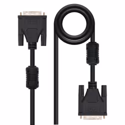 Nanocable 5m DVI/DVI, 5 m, DVI, DVI, Mâle, Mâle, Noir