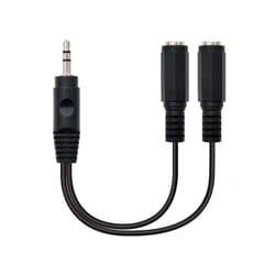 Nanocable 10.24.1200 câble audio 0,15 m 2 x 3.5mm 3,5mm Noir