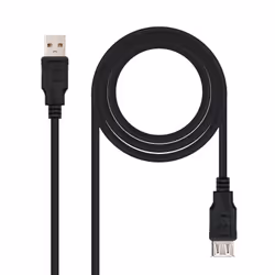 Nanocable 10.01.0204-BK, 3 m, USB A, USB A, USB 2.0, Mâle/Femelle, Noir