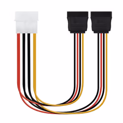Nanocable 10.19.0101, 0,2 m, Molex (4-pin), 2 x SATA 15 broches, Mâle, Femelle, Droit