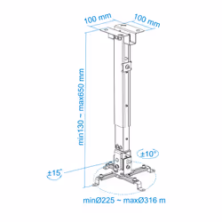 TooQ PJ2012T-B support pour projecteurs Plafond Noir - Vue supplémentaire 7