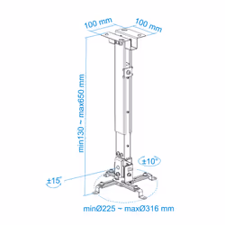 TooQ PJ2012T-S support pour projecteurs Plafond Argent - Vue supplémentaire 7