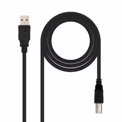 Nanocable 10.01.0104-BK, 3 m, USB A, USB B, USB 2.0, Mâle/Mâle, Noir