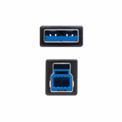 Nanocable 10.01.0802-BK câble USB 2 m USB 3.2 Gen 1 (3.1 Gen 1) USB A USB B Noir