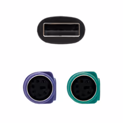Nanocable 10.03.0101 câble PS/2 0,15 m 2x 6-p Mini-DIN USB A Noir