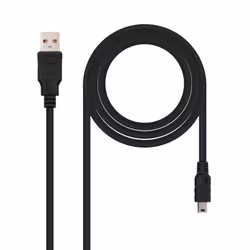 Nanocable 10.01.0403, 3 m, USB A, Mini-USB B, USB 2.0, Mâle/Mâle, Noir