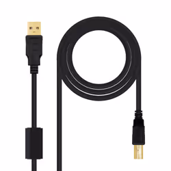 Nanocable 10.01.1202, 2 m, USB A, USB B, USB 2.0, Mâle/Mâle, Noir