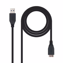 Nanocable 10.01.1101-BK, 1 m, USB A, Micro-USB B, USB 3.2 Gen 1 (3.1 Gen 1), Mâle/Mâle, Noir