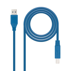 Nanocable 10.01.0802-BL câble USB 2 m USB 3.2 Gen 1 (3.1 Gen 1) USB A USB B Bleu