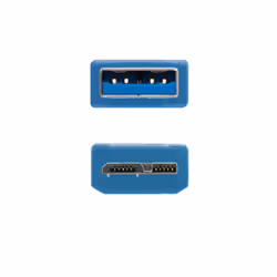 Nanocable 10.01.1101-BL câble USB 1 m USB 3.2 Gen 1 (3.1 Gen 1) USB A Micro-USB B Bleu