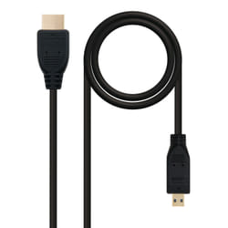 Nanocable HDMI, 0.8m câble HDMI 0,8 m HDMI Type A (Standard) HDMI Type D (Micro) Noir