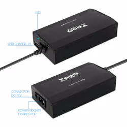 TooQ TQLC-100BS01M adaptateur de puissance & onduleur Auto/Indoor 100 W Noir