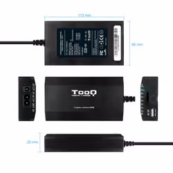 TooQ TQLC-100BS01M adaptateur de puissance & onduleur Auto/Indoor 100 W Noir - Vue supplémentaire 4